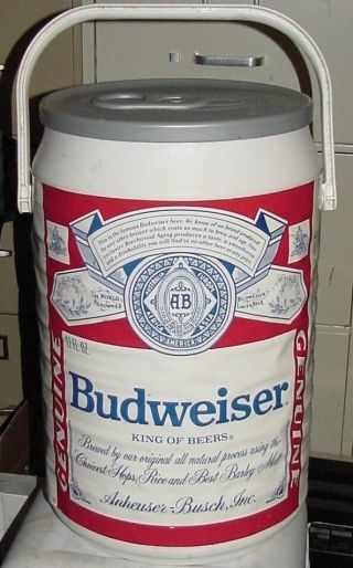 Vintage Budweiser Beer Can Shape Ice Chest Cooler With Handle Seat 20 " X 12 "