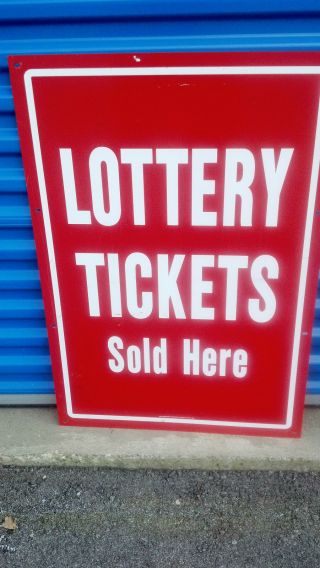 Lottery Tickets Here Metal Advertising Sign 36 " X 24 " Great For Man Cave