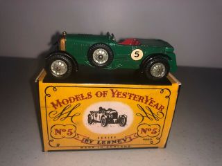 Vintage Matchbox Models Of Yesteryear Y - 5 Le Mans Bentley W/ Box