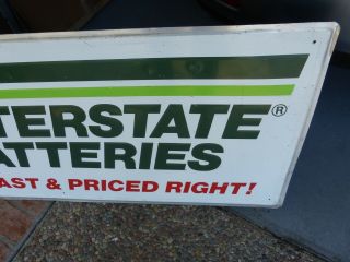 Large Embossed Interstate Batteries Metal Dealer Sign 60 x 24 4