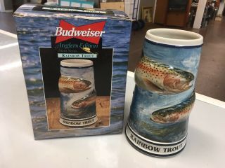 1998 Budweiser Stein - Anglers Edition Rainbow Trout W/original Box