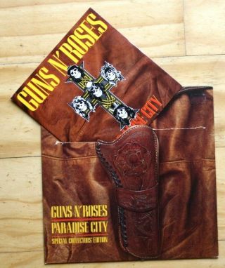Ex/ex Guns N Roses Paradise City 7 " Vinyl 45 Embossed 10 " Holster Sleeve