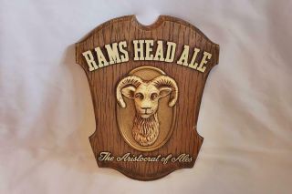 Vintage 1960s Rams Head Ale Plastic Molded Beer Sign Adam Scheidt Brg Norristown