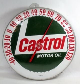 Vintage Castrol Motor Oil Thermometer Sign
