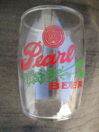 OLD VINTAGE PEARL BEER BARREL GLASS 2 DIFFERENT SAN ANTONIO,  TEXAS TX 7