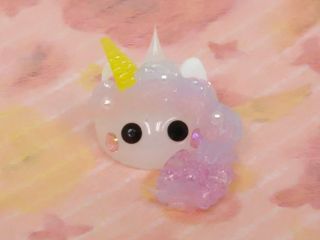 Unicorn Hoppe Chan With Pink Glitter Hair Silicon Mini Mascot Kawaii
