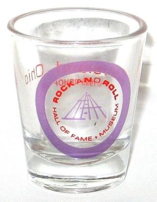 1995 Cleveland,  Oh.  Rock And Hall Of Fame,  Museum Shot Glass.