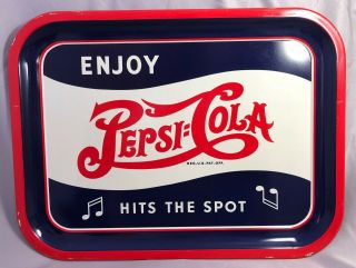 1940 Pepsi Cola Soda Fountain Tray Vintage Advertising Music Notes