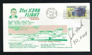 John Manke Signed Cover X - 24b Test Pilot Research Pilot Chief Of Operations