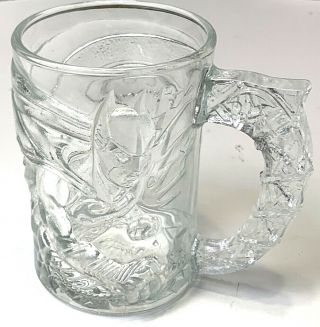 Mcdonalds Batman Forever Clear Glass Mug 1995 Etched