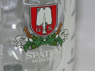 Spaten Munchen Dimpled Half Liter Beer Mug Glass Tankard Made In Italy