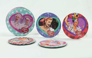 Lucille Ball I Love Lucy Set Of 4 Drinking Beverage Coasters & Storage Tin