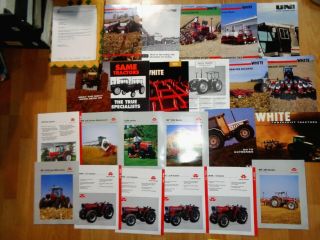 2 Big Brochure Literature Packets Agco White & Massey Ferguson Tractors Vg