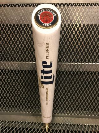 Miller Lite Beer Milwaukee Wooden Throwback Style Pub Tap Handle Made In Usa