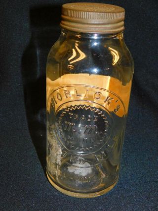 Vintage Horlicks Malted Milk Bottle 7 " Lillys Rhubarb Root Label Valentine Smith