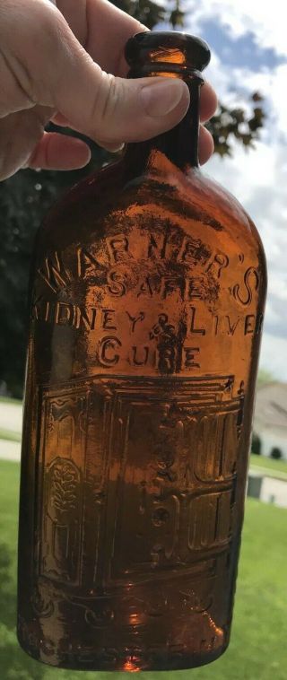 Antique Warner’s Safe Kidney & Liver Cure Bottle Rochester,  N.  Y. 3