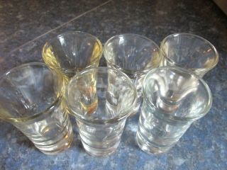 Antique Vintage Shot Glass Of Set 6 Old Wavy Glass With Some Coloring