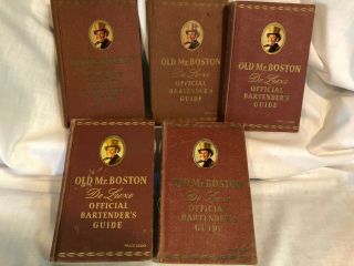 5 Vintage 1948,  49,  57 Old Mr.  Boston De Luxe Official Guide Books