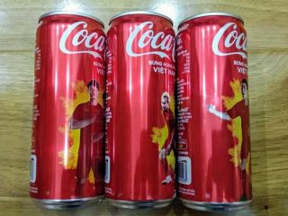 Limited Edition AFF Suzuki Cup Vietnam Coca Cola,  1 set 3 empty sleek cans 330ml 2