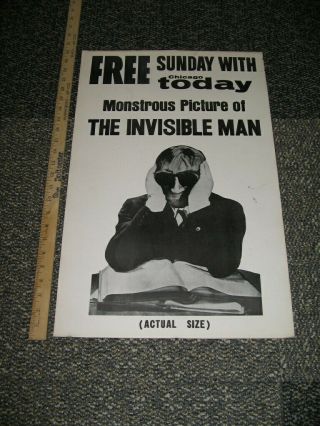 Universal 1960s Invisible Man Claude Rains Premium Poster Famous Monsters Chicag