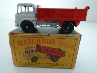 Matchbox Lesney No.  3b Bedford Tipper Truck Boxed 1961 Vgc Bpw
