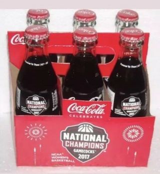 6 - Pk Coca Cola Usc Gamecocks 2017 National Champions Collectible Bottles