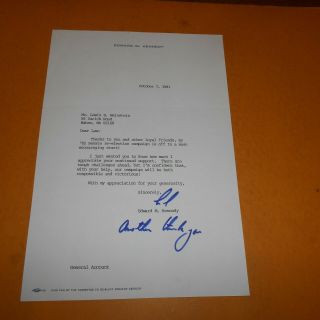 Ted Kennedy Former United States Senator Hand Signed 1981 Letterhead 7.  25 X 10.  5