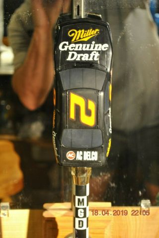 Miller Draft Mgd Race Car Nascar 2 Ac Delco Beer Keg Tap Handle 12.  5 "