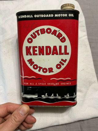 Vintage Early Outboard Kendall Motor Oil Quart Can Marine Boat