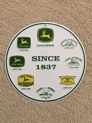 John Deere History Logo Sign