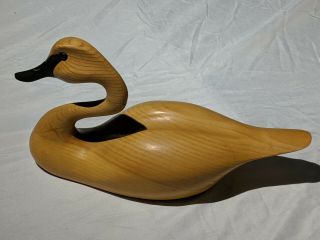 Green River Trading Co.  Andy Pouch Large Folk Art Swan 1991 Signed