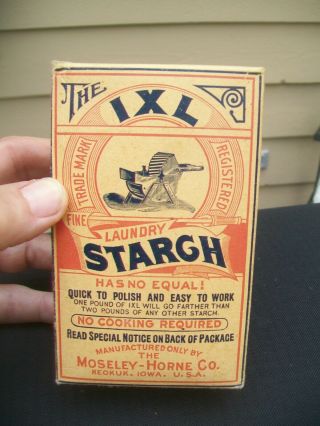 Vintage IXL Starch Sample Box - Full & - Moseley - Horne Co Keokuk IA 2