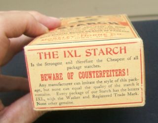 Vintage IXL Starch Sample Box - Full & - Moseley - Horne Co Keokuk IA 6