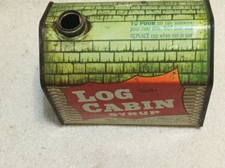 1950 ' s Towle ' s Log Cabin Syrup Tin Can Trading Post,  Not Repo Bank,  5 LB Size 4