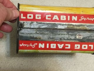 1950 ' s Towle ' s Log Cabin Syrup Tin Can Trading Post,  Not Repo Bank,  5 LB Size 6