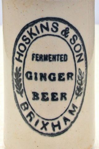 Vintage C1900s Hoskins & Son Brixham Devon All White Stone Ginger Beer Bottle