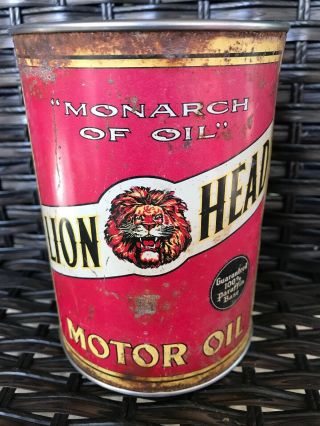 Lion Head Gilmore Motor Oil Can 1 Quart Los Angeles