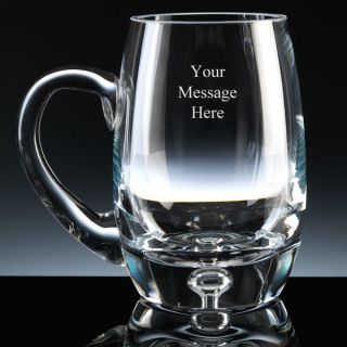 Personalised Bubble Base Glass Tankard Engraving Any Message Engraved