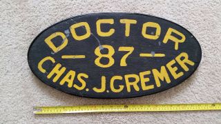 Antique Primitive Wooden Sign,  Doctor Medical Office Jersey 1920s Vintage