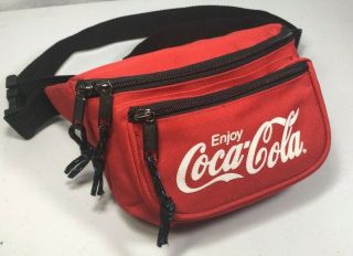 Coke Enjoy Coca Cola Classic Red & Black Fanny Pack Bum Bag Adjustable 80s 90s