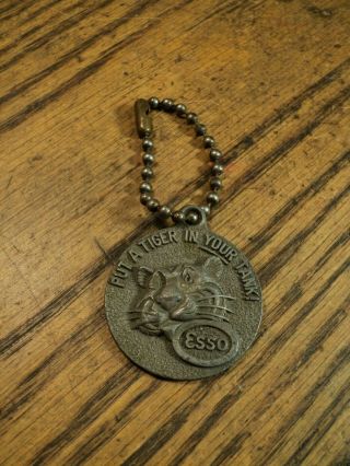 Vintage Esso Happy Motoring Key Club Put A Tiger In Your Tank Key Chain Fob