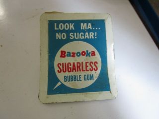 Vintage Topps Bazooka Bubble Gum Receipt Clip,  Double Sided Metal Advertising