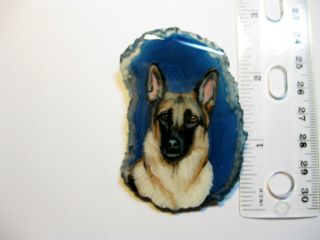German Shepherd Dog Pin/pendant On Agate