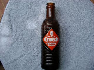 Vintage Orange Crush Amber Ribbed Acl Soda Bottle