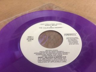 California Raisins What Does It Take (to Win Your Love) Purple Vinyl 7 "