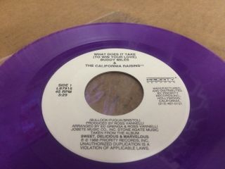 CALIFORNIA RAISINS WHAT DOES IT TAKE (TO WIN YOUR LOVE) PURPLE VINYL 7 