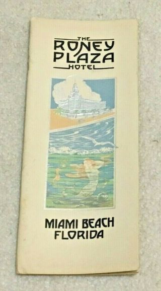 Vintage 1925 Advertising Brochure Roney Plaza Hotel Miami Beach Florida Art Deco
