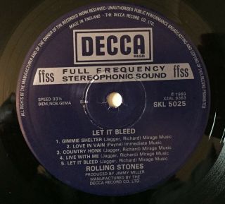 The Rolling Stones ‎Let It Bleed LP UK NEAR Blue boxed decca SKL 5025 4