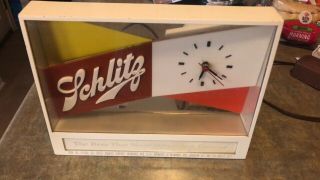 Vintage 1955 Schlitz Beer Lighted Clock Schlitz Playing Cards Also Includ 3
