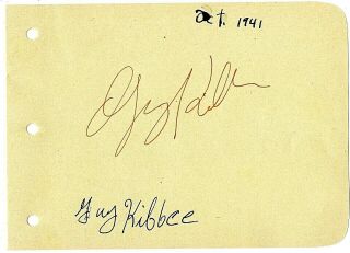 Guy Kibbee ; Actor Vintage Signed Album Page